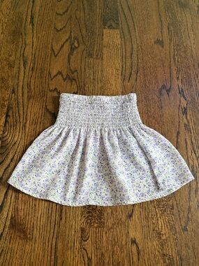 Little English Lavender Floral Smocked Waist Skirt